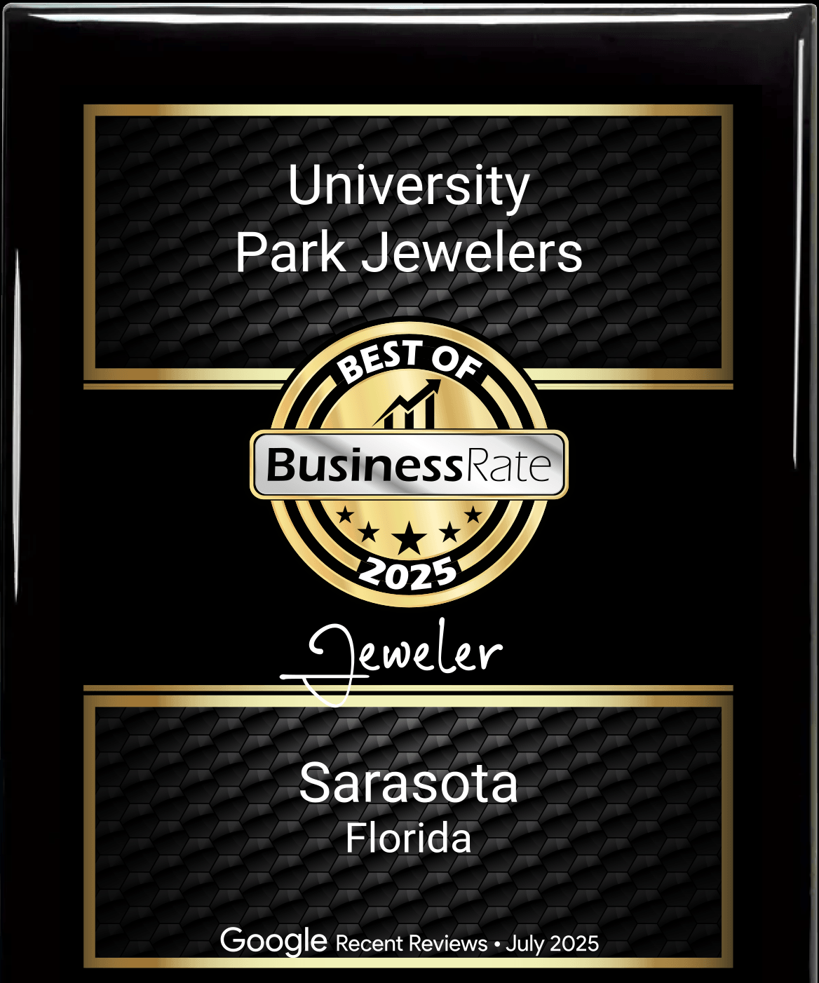 Best of BusinessRate 2025 - University Park Jewelers